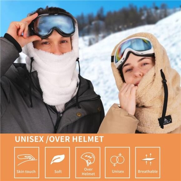 Wind-Resistant Winter Face Mask: Fleece Ski Mask for Women, Warm Hat - Picture 4 of 7